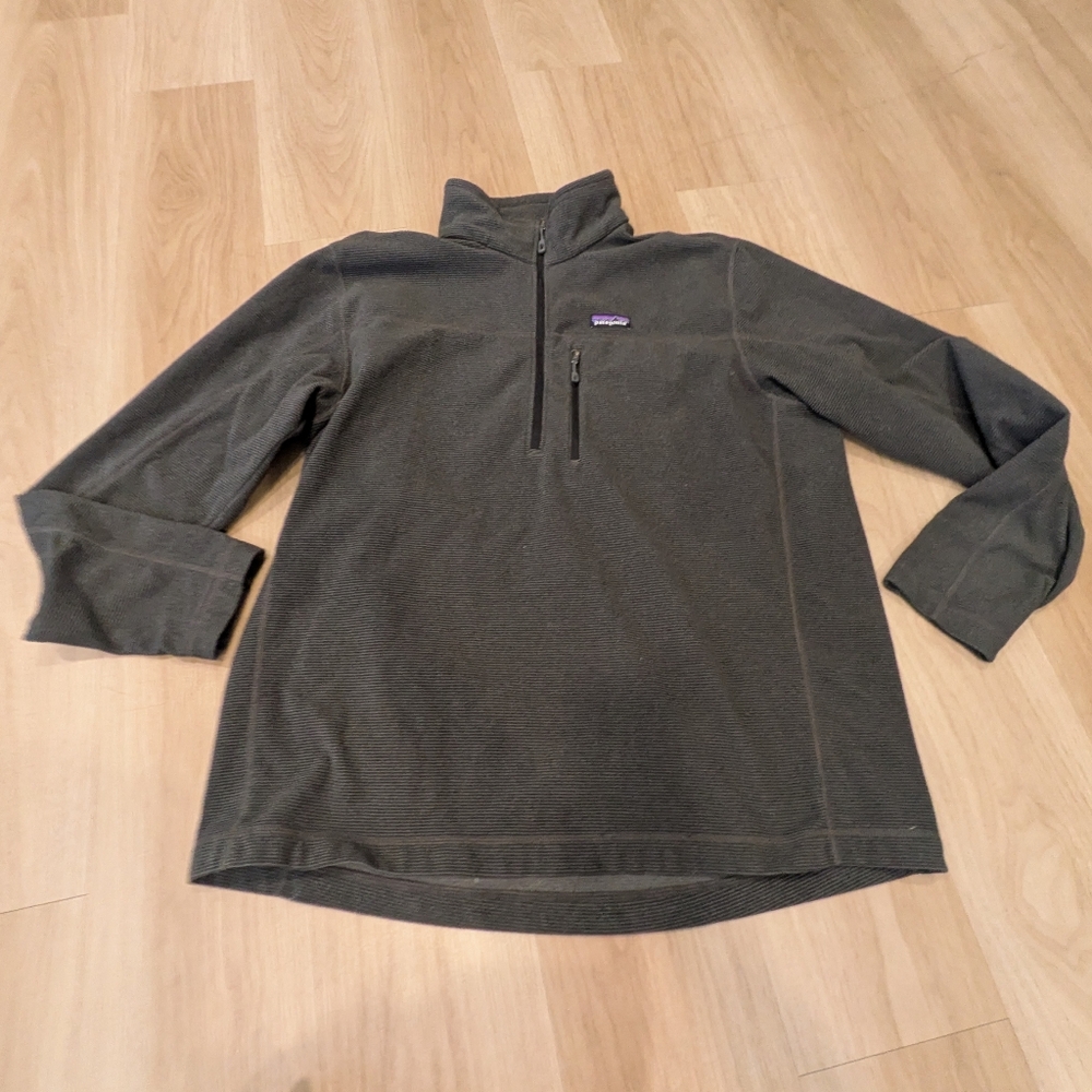 Patagonia Grey Long Sleeve Waffle Quarter Pullover Better Sweater Size Xxl